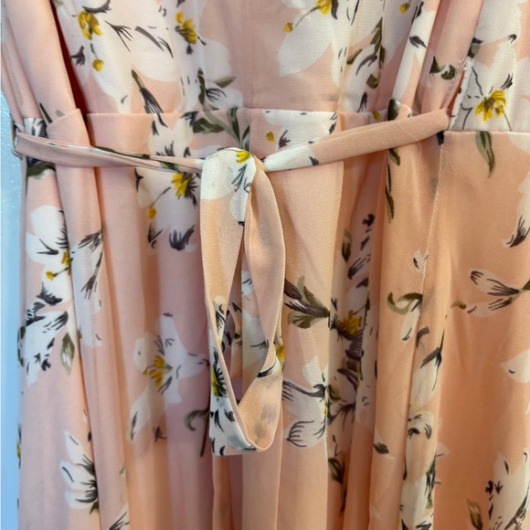 Alloy Pink Floral Ruffled Feminine Maxi Length Wrap Dress Women’s L Tall - Picture 3 of 8